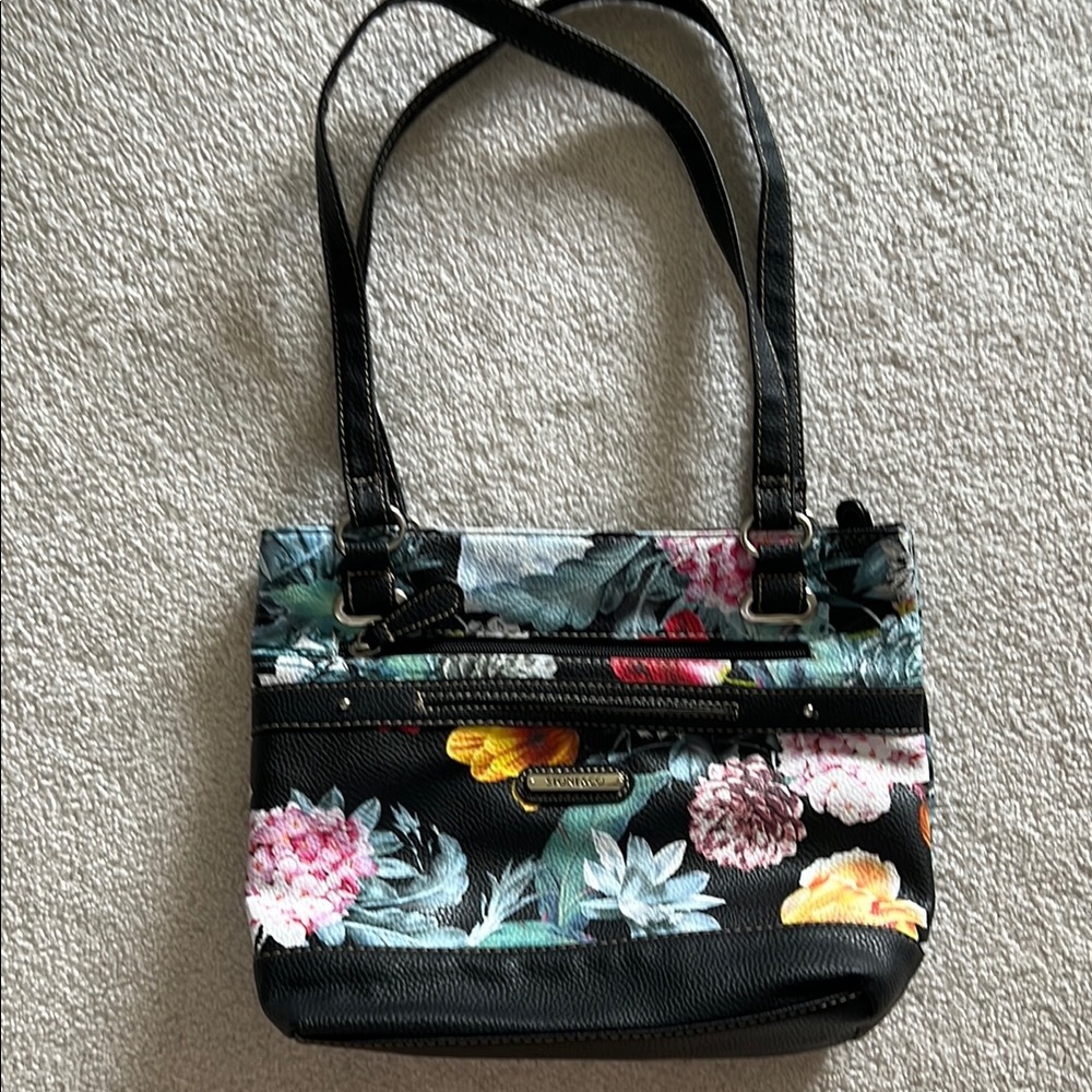 Stone & Co. Black Floral Shoulder Bag